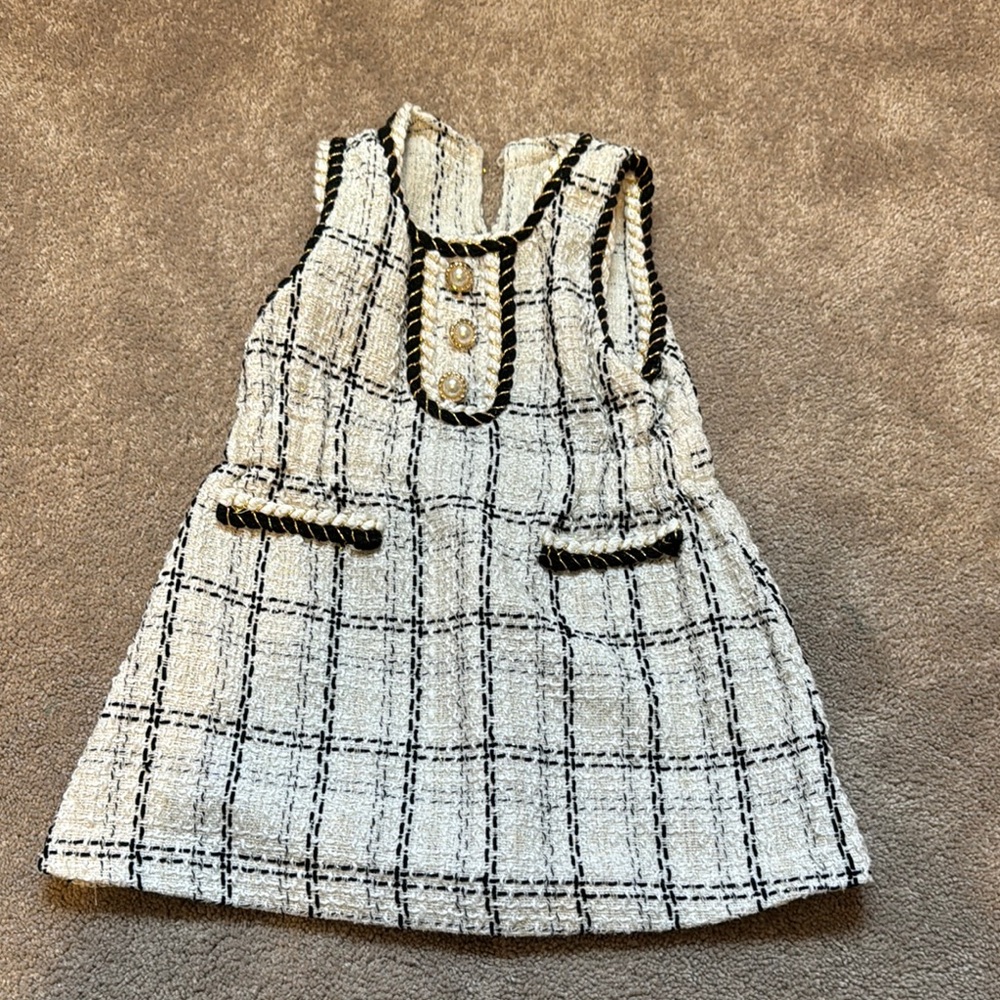 Knee-Length Multicolored Sleeveless A-Line Dress